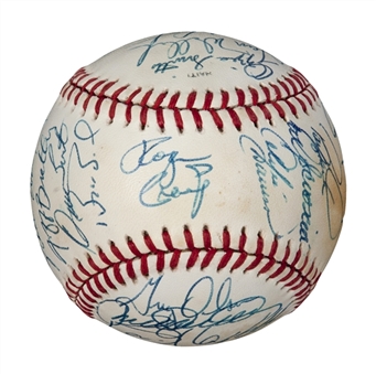 1990 MLB All Star Team Signed Baseball from the Larkin Collection (Barry Larkin LOA & JSA LOA)